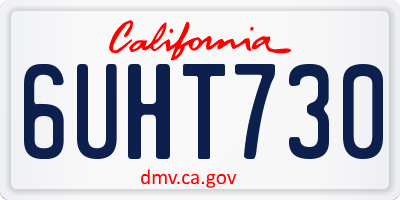 CA license plate 6UHT730