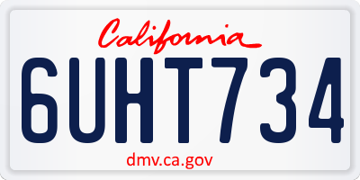 CA license plate 6UHT734