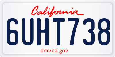 CA license plate 6UHT738