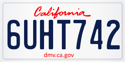CA license plate 6UHT742