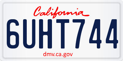CA license plate 6UHT744