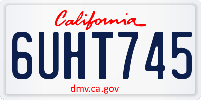 CA license plate 6UHT745