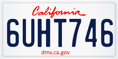 CA license plate 6UHT746