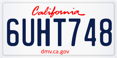 CA license plate 6UHT748