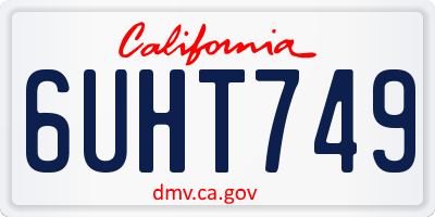 CA license plate 6UHT749