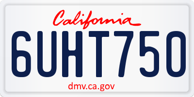 CA license plate 6UHT750