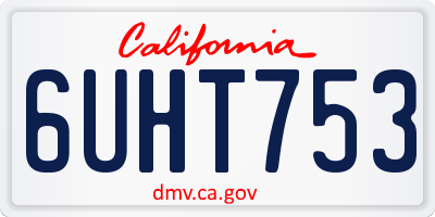 CA license plate 6UHT753