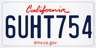 CA license plate 6UHT754