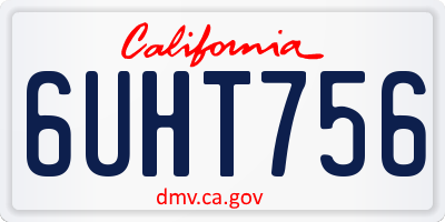 CA license plate 6UHT756