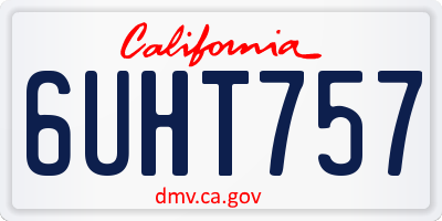 CA license plate 6UHT757