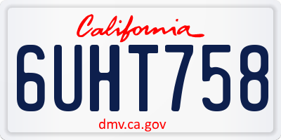 CA license plate 6UHT758