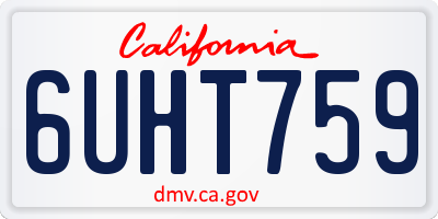 CA license plate 6UHT759