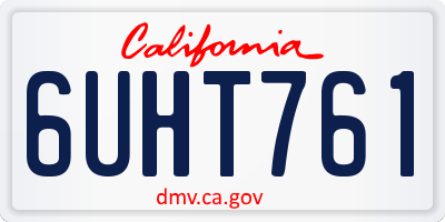 CA license plate 6UHT761