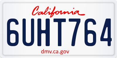 CA license plate 6UHT764