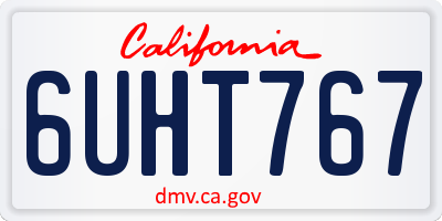 CA license plate 6UHT767