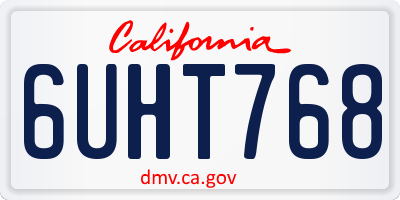CA license plate 6UHT768