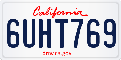 CA license plate 6UHT769