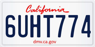CA license plate 6UHT774