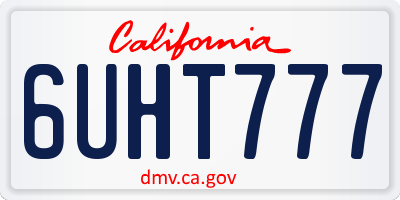CA license plate 6UHT777