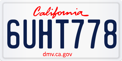 CA license plate 6UHT778