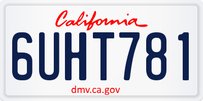 CA license plate 6UHT781