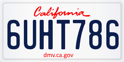 CA license plate 6UHT786