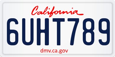 CA license plate 6UHT789