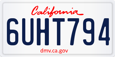 CA license plate 6UHT794
