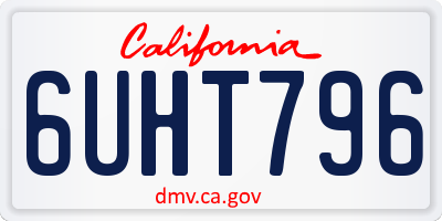 CA license plate 6UHT796