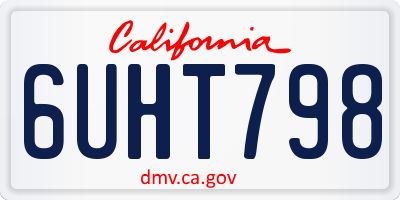 CA license plate 6UHT798