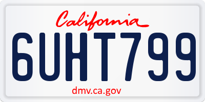 CA license plate 6UHT799