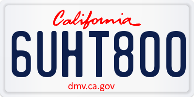 CA license plate 6UHT800