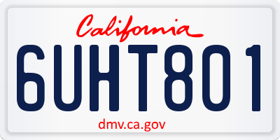 CA license plate 6UHT801