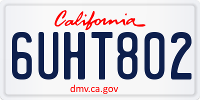 CA license plate 6UHT802