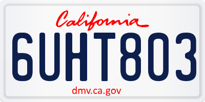 CA license plate 6UHT803