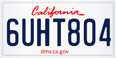 CA license plate 6UHT804