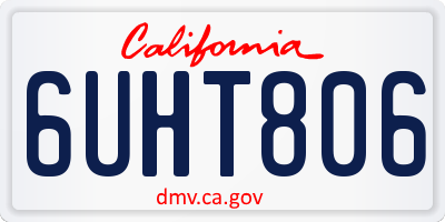 CA license plate 6UHT806