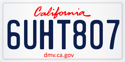 CA license plate 6UHT807