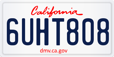 CA license plate 6UHT808