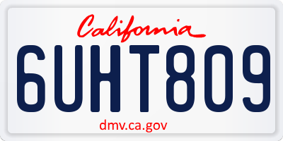 CA license plate 6UHT809