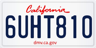 CA license plate 6UHT810