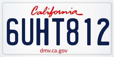 CA license plate 6UHT812