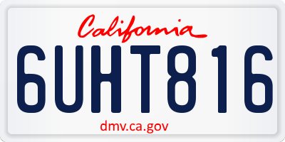 CA license plate 6UHT816
