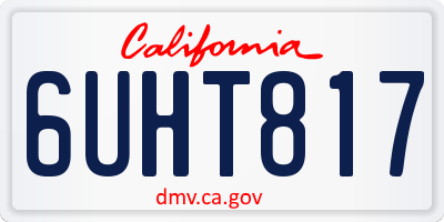 CA license plate 6UHT817