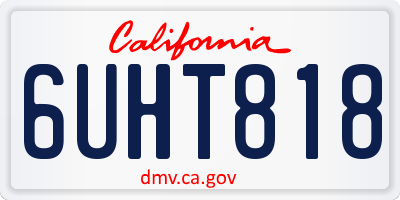 CA license plate 6UHT818