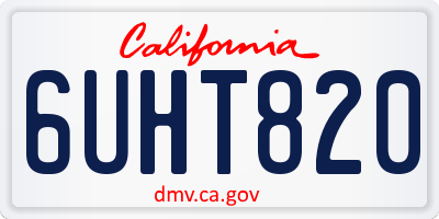CA license plate 6UHT820