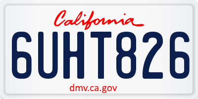CA license plate 6UHT826