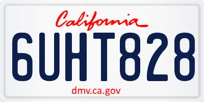 CA license plate 6UHT828