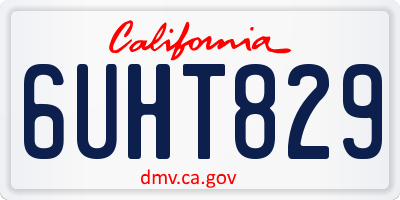 CA license plate 6UHT829