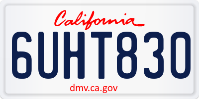 CA license plate 6UHT830